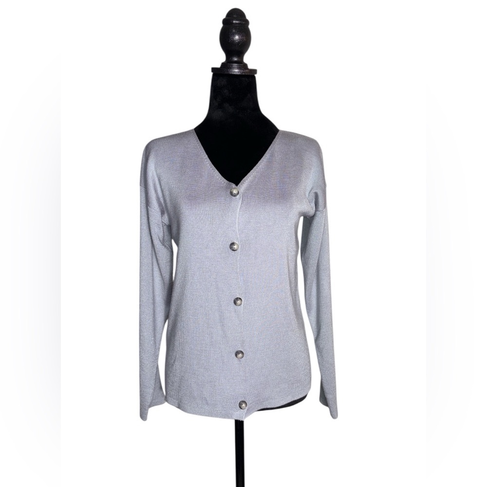 Ellen Tracy Company Light Blue Women's Cardigan Size Small Petite